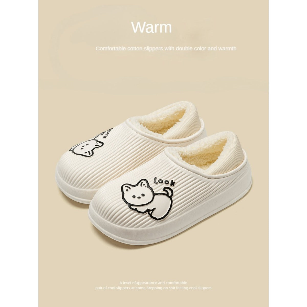 Waterproof Cotton Slippers Women's Autumn and Winter 2023 New Style Poop Feeling Indoor Home Non-Slip Plush Confinement Ankle Wrap Cotton Shoes