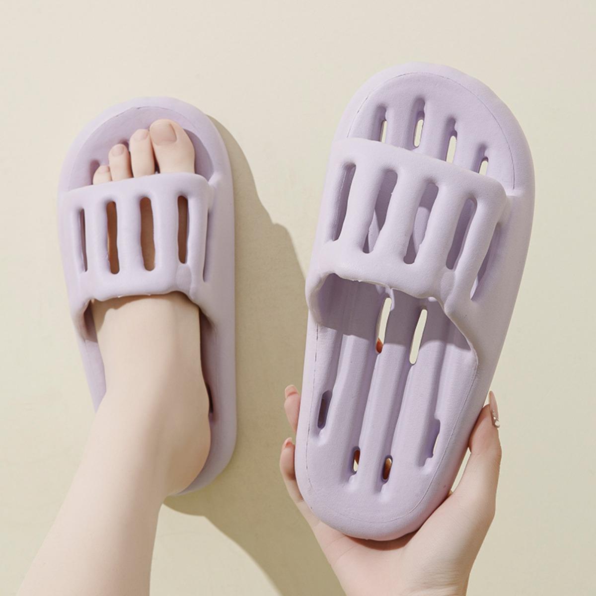 Summer Women Soft Bath Slippers Ladies Non Slip Leaky Home Soft Sole Eva Couple Slippers Men