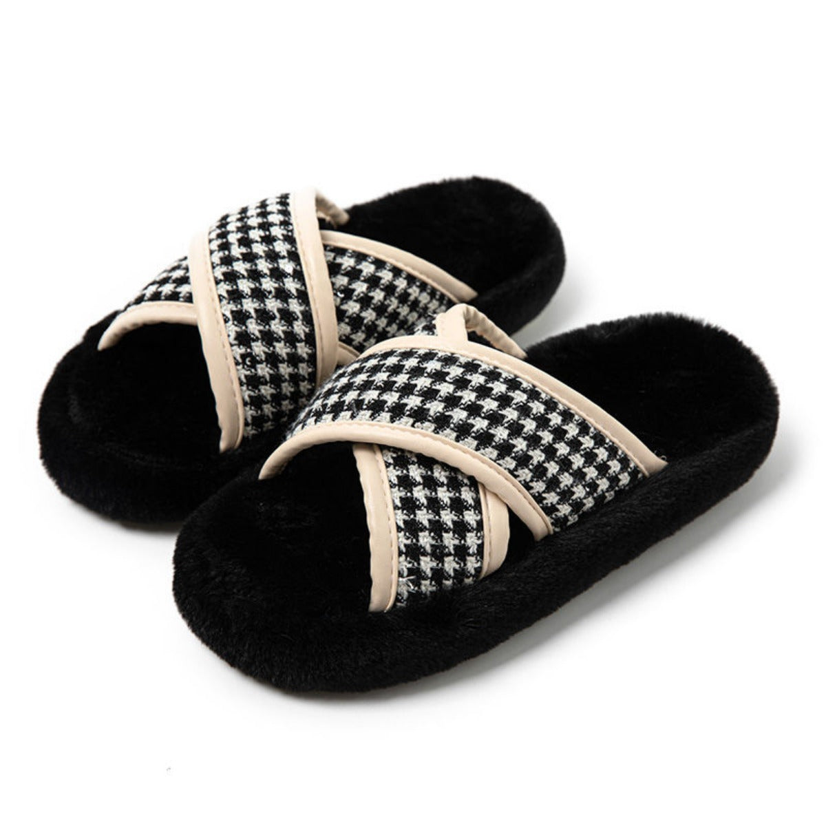 Thick Bottom Fluffy Slippers Women's Outer Wear 2023 New Autumn and Winter Fashion Plush Cotton Slippers Women