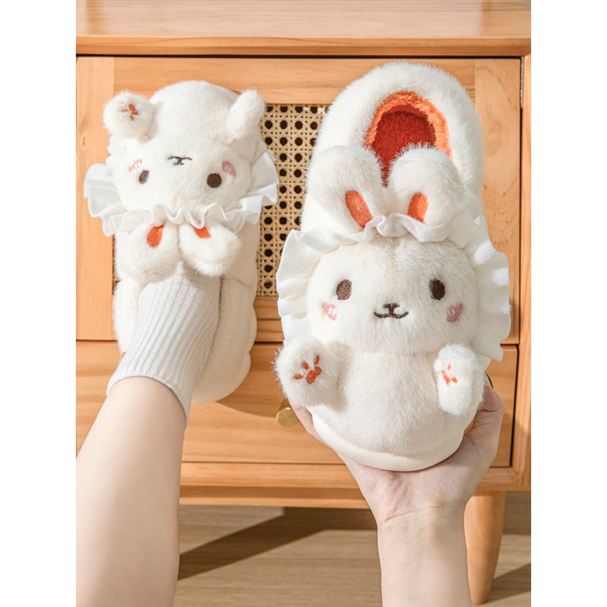 Cotton Slippers Winter Indoor Home Non-Slip Home Shoes Bottom And Warm Slipper Winter