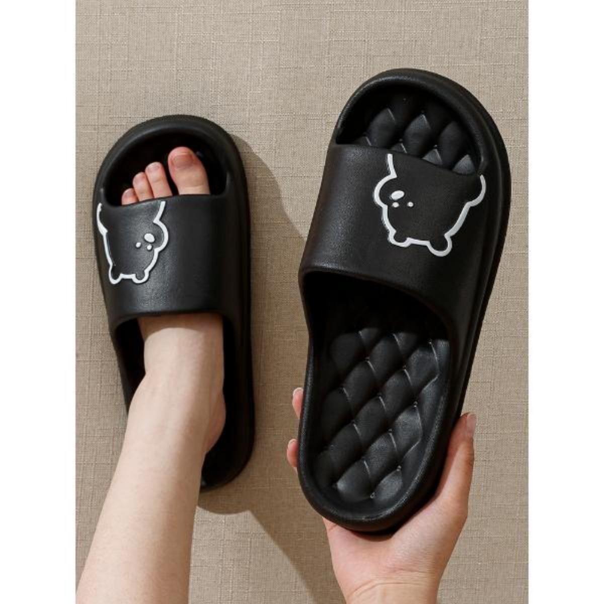 Women's Summer Cute Slip-on Slippers Cartoon Couple Interior Home Non-Slip Dormitory Platform Sandals for Men