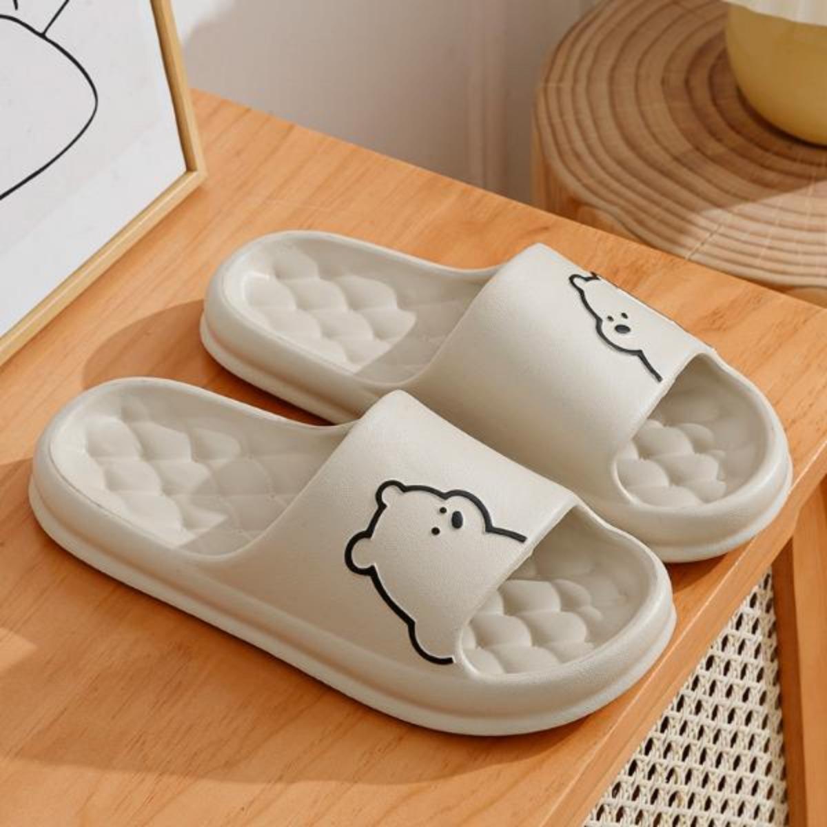 Women's Summer Cute Slip-on Slippers Cartoon Couple Interior Home Non-Slip Dormitory Platform Sandals for Men