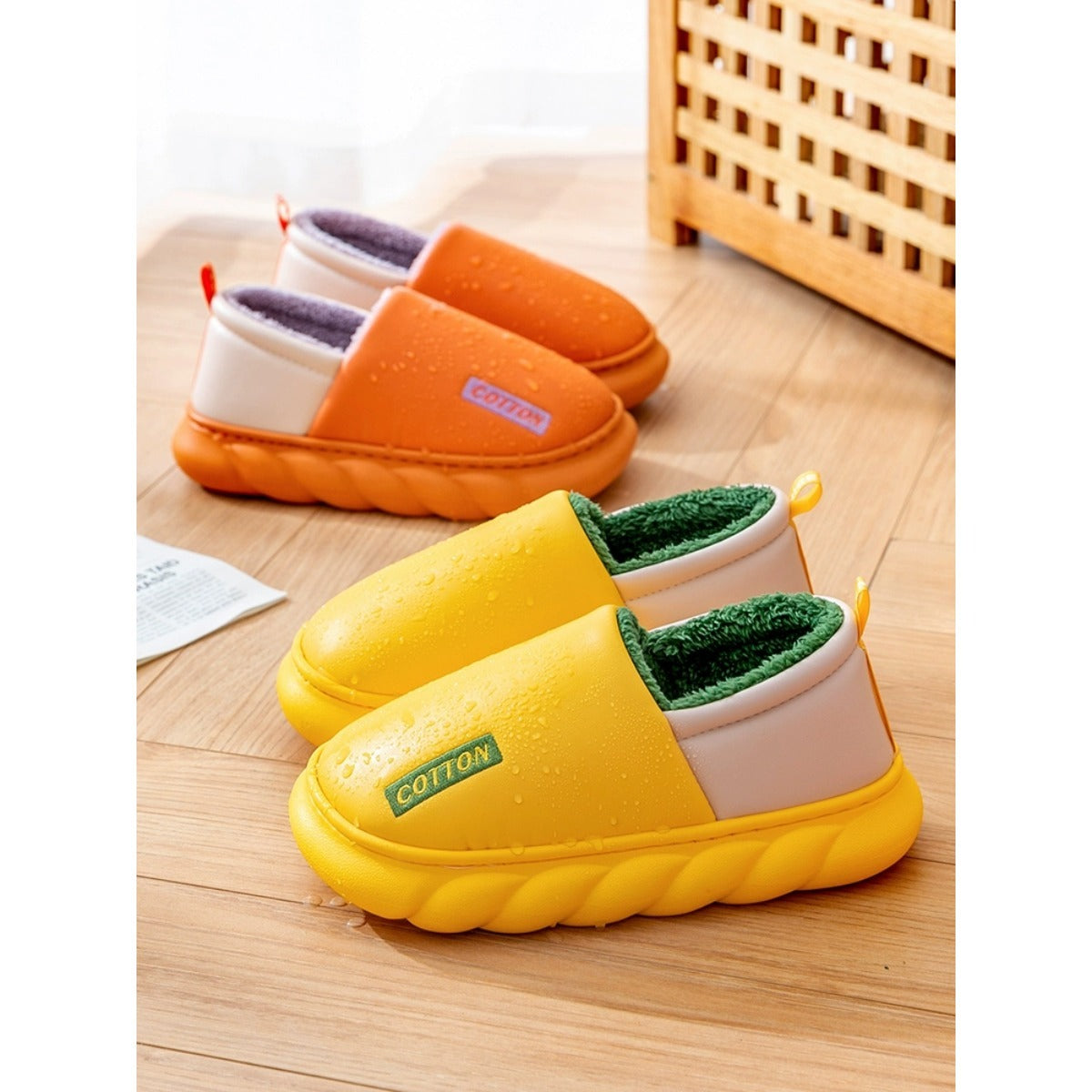 Waterproof Cotton Slippers Women's Autumn and Winter Home Non-slip Home Warm Platform Cotton Shoes Outside